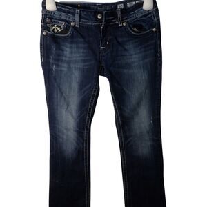 Miss Me Jeans Bootcut JW5180B7 Bling Womens Sz 30 Embellished Stretch Med Wash